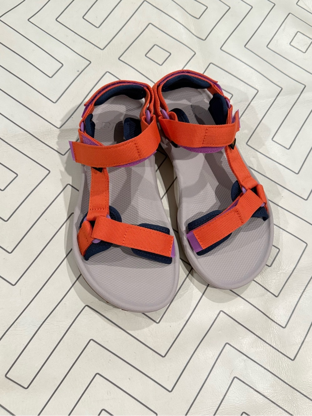 New Teva Orange Double Strap Sandals - Picture 2 of 14